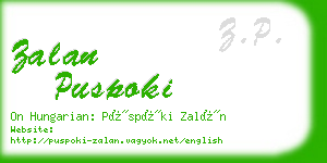 zalan puspoki business card